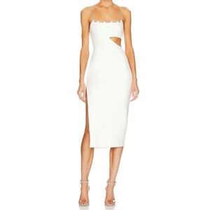 LOVERS & FRIENDS CHARLOTTE MIDI DRESS WHITE SMALL NWT